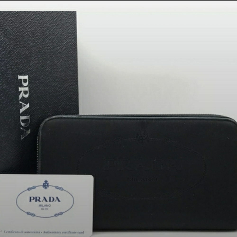 SOLD - PRADA Black Zip Around Long Wallet w/Authentication Card